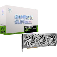 MSI GeForce RTX 4070 Super 12G Gaming X Slim White Grafiskā karte - RTX 4070 GPU, 12GB GDDR6X (21Gbps/192 bitu), PCIe 4.0, TRI Frozr 3, HDMI 2.1, DisplayPort 1.4a