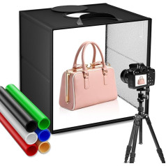 Photo Studio Set Photobox, Couleeur Professional Light Box, Photo Box, Portable Photography Light Tent with 120 LEDs, Adjustable Light, 3 Colours with Variable Temperature for Light Tent for Jewellery