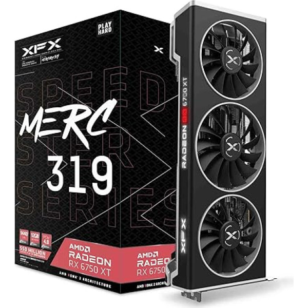 XFX Speedster MERC319 Radeon RX 6750XT Black Gaming grafiskā karte ar 12 GB GDDR6 HDMI 3xDP, AMD RDNA™ 2 (RX-675XYTBDP)