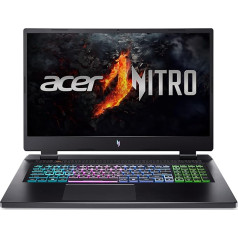 Acer Nitro 17 (AN17-41-R182) spēļu klēpjdators | 17,3 collu WQHD 165 Hz displejs | AMD Ryzen 7 7840HS | 16 GB RAM | 1 TB SSD | NVIDIA GeForce RTX 4060 | Windows 11 | QWERTZ tastatūra | Black