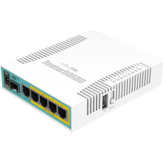 MikroTik hEX PoE with 800MHz CPU hEX PoE, IEEE 802.3at, RB960PGS (hEX PoE, IEEE 802.3at, 10,100,1000 Mbit/s, 800 MHz, 16 MB, 128 MB, White)