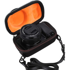 Mchoi Hard EVA Travel Case for Sony Alpha a6000/a6400/a6600/a6100/a5100 Mirrorless Digital Camera Case Only, black / orange, portatīvs, ceļojumu, klasisks, unikāls, vienkāršs