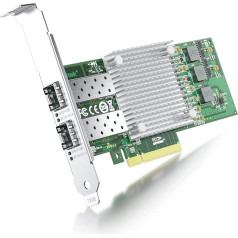10Gb NIC SFP+ PCIE Network Card with Broadcom BCM57810S Controller, Dual SFP+ Ports, Fits for PCI-E X 8/x16, PCI Express LAN Card Support Windows Server/Windows/Linux/VMware
