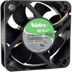 NIDEC Ventilators 50mm 50x50x15 H35520-55 12V DC Gaisa ventilators 0.024A 5cm 2 vadi (+/-) Dzesēšana 50mm x 15mm