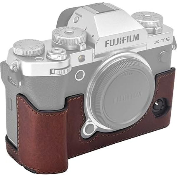 MUZIRI KINOKOO XT5 чехол совместимый с Fuji XT5/X-T5 цифровой фотоаппарат с натуральной кожи половина чехол с ручкой с коричневый