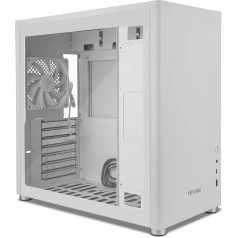 YEYIAN Hussar Plus Full Tower mātesplates datora korpuss saderīgs ar ATX, Micro ATX, Mini ITX | Rūdīta stikla sānu panelis caurspīdīgs | Ietver 1 x 120 mm aizmugurējo ventilatoru