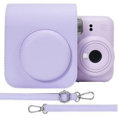 Aenllosi cietais futrālis Fujifilm Instax Mini 12/Mini 11 instantkamerai, tikai somiņa, ceriņkrāsas violets, somiņa