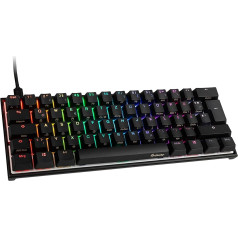 Ducky Mecha Mini Gaming Keyboard Cherry MX Blue Switches, RGB Mechanical Keyboard, 60% клавиатура с немецкой раскладкой, проводная клавиатура с подсветкой, двойные колпачки PBT (ч