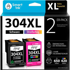 Smart Ink reconditioned Ink Cartridge Replacement for HP 304XL, 304 XL 2, Multipack, Black and Colour Cartridges, High-Capacity Cartridges for DeskJet 2620, 2630, 2635, 3700, 3720, 3730, Envy 5010, 5010, 5020, 5052, 5055