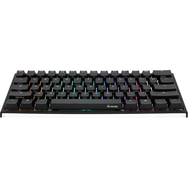 Ducky ONE 2 Mini Gaming Keyboard, RGB LED Gaming Keyboard, Cherry MX Brown, механическая клавиатура, TLK Mini Version 60% US Key Layout, механическая клавиатура с разъемом USB C, съемный кабе