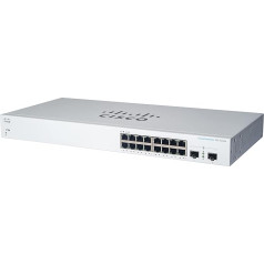 Cisco Business CBS220-16P-2G Smart Switch | 16 GE porti | PoE | 2x1G SFP | 3 gadu ierobežota aparatūras garantija (CBS220-16P-2G-EU)