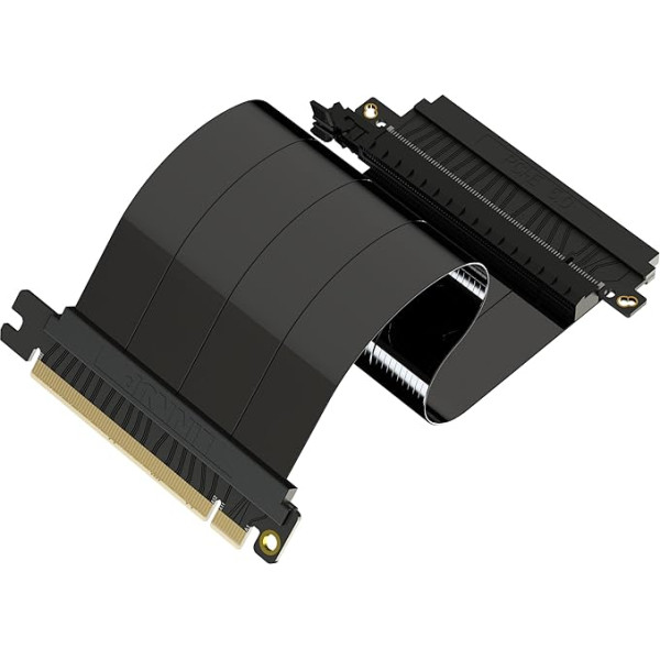 LINKUP - AVA5 PCIE 5.0 Riser kabelis | Nākotnes nodrošinājums 5. paaudzes GPU vertikālai montāžai | x16 128GB/s ātrums | PCIe 4.0 saderība | Paredzēts ITX | Vienvirziena reverss taisns melns 28 cm