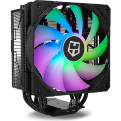 NOX Hummer H-224 -NXHUMMERH224ARGB- ARGB CPU dzesēšanas ventilators saderīgs ar Intel un AMD 120 mm PWW ventilators 4 vara siltumcaurules melns