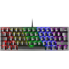 Mars Gaming MK60 Black,Mehāniskā spēļu tastatūra FRGB, Antighosting, Switch Mechanical red, franču valoda