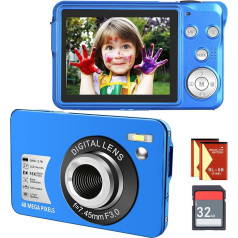 Digitālā fotokamera Compact Kids Camera ar SD karti 48MP 2.7K/20fps 2.7