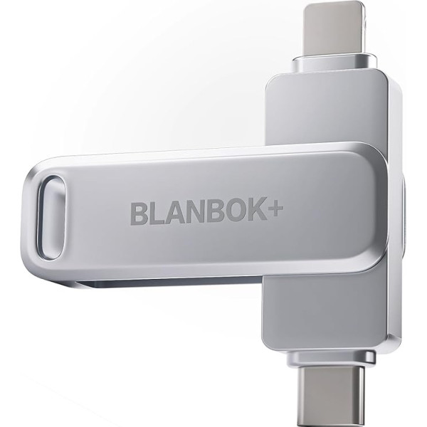 BLANBOK+ MFi zertifizierter USB Stick 128GB, USB C Speicherstick für Phone/Pad/Android Handy/Laptop/PC