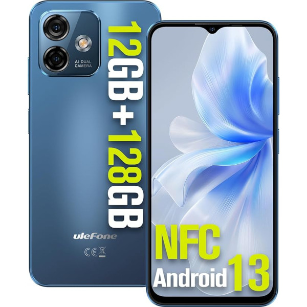 Ulefone Note 16 Pro viedtālrunis ar Android 13, 12GB +128GB NFC Handy, 50 MP kamera 6,52