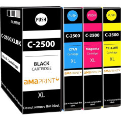 Amaprint 4 XL kasetnes Saderīgs ar Canon PGI 2500XL Piemērots Canon Maxify IB4000 IB4050 IB4100 IB4150 MB5000 MB5050 MB5100 MB5150 MB5155 MB5300 MB5350 MB5400 5450 MB5455