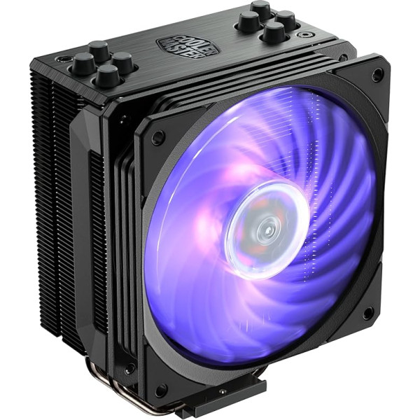 Cooler Master Hyper 212 Black Edition RGB CPU gaisa dzesētājs, SF120R RGB ventilators, anodēts Gun-Metal Black, matēta niķeļa spuras, 4 vara tiešā kontakta siltumcaurules AMD Ryzen/Intel LGA1700/1200/1151 modeļiem