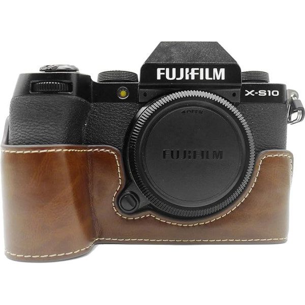 MUZIRI KINOKOO Fuji XS10 futrālis PU ādas kameras aizsargvāciņš, saderīgs ar Fuji XS10/X-S10 kameru, kafijas, fuji x-s10 kamera