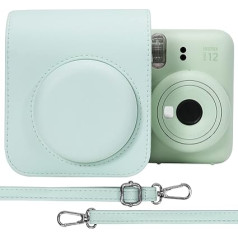 Aenllosi cietais futrālis Fujifilm Instax Mini 12/Mini 11 instant kamerai, tikai somiņa, Mint green, somiņa