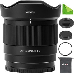 VILTROX 20mm F2.8 FE, STM autofokuss Vollformat, leichtes Ultraweitwinkelobjektiv für Sony E-Mount ZV-E1 FX30 A7RV A7IV A7IV ZV-E10 A7C A7CR A7CII A6700 A6600 A6400 A7III