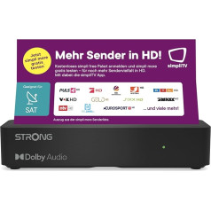 STRONG SRT 7511 Digitālais HD satelīta uztvērējs ORF, ieskaitot karti (simpliTV), DVB-S2 Full HD (HDTV, HDMI, LAN, SCART, USB) Tikai Austrijā