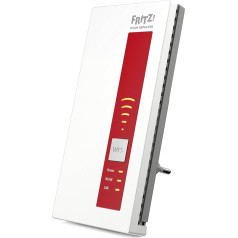 AVM FRITZ! WLAN Mesh Repeater 1750E (Dual-WLAN AC + N līdz 1300 MBit/s (5 GHz) + 450MBit/s (2,4 GHz), vācu versija) sarkans / balts