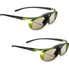 2X Hi-Shock DLP Pro Lime Heaven | DLP Link 3D Aktive Brille für 3D DLP Beamer von Acer, BenQ, Optoma, Viewsonic | kompatibel mit PPA5610 / E4W [96-200 Hz | Akku | 32g | wiederaufladbar]