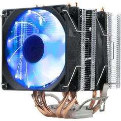 Rowiz Dual Tower CPU-Kühler mit 4 Heatpipes, 3 90 mm Lüftern mit LED-Licht, geräuscharmer Kühlkörper für Intel/AMD