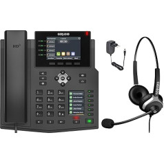 Gequdio IP telefona GX5+ komplekts ar barošanas bloku un kabeļa austiņām - saderīgs ar Fritzbox, Telecom - brīvroku zvanīšana un 2 x krāsu displeji - instrukcija (PDF) FritzBox, Sipgate, Telecom Digitisation Box, Speedport ierīcēm