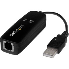 StarTech.com USB 2.0 faksimila modems - 56K ārējais V.92 modems/konsoles adapteris - datora/laptopa faksimila modems - USB un telefona ligzda - USB datu modems - tīkla fakss/CMR/POS (USB56KEMH2)