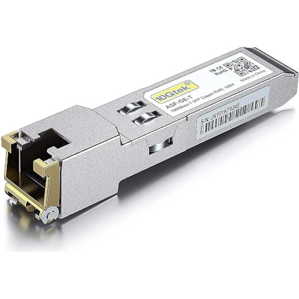 1G SFP auf RJ45 Mini Gbic Modul, 1000Base-T Kupfer Transceiver Suderinamas su Cisco GLC-T/SFP-GE-T, Meraki MA-SFP-1GB-TX, Ubiquiti UniFi UF-RJ45-1G, Netgear, Zyxel, D-Link, TP-Link, QNAP, Open Switch