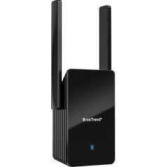 BrosTrend WiFi 6 AX3000 WLAN pastiprinātājs, interneta pastiprinātājs ar gigabitu pieslēgvietu, DualBand 2402Mbit/s 5GHz & 574Mbit/s 2.4GHz, WPA3 viegla uzstādīšana, WLAN retranslators ar LAN savienojumu visiem WLAN maršrutētājiem