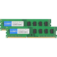 TECMIYO 8GB komplekts (2x4GB) PC3 12800 DDR3 1600 CL11 1.5V 240Pin Non-ECC Unbuffered UDIMM Desktop RAM modulis