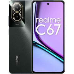 realme viedtālrunis C67 6+128GB, 108MP 3X tālummaiņas kamera ar sensoru, Snapdragon 685 6 nm mikroshēma, 7,59 mm īpaši plāns, 5000 mAh akumulators, Black Rock