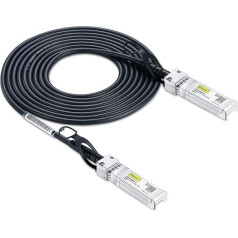 10Gtek SFP+ DAC Twinax kabelis 4 m (13 pēdas), 10G SFP+ uz SFP+ tiešā savienojuma vara pasīvais kabelis Cisco SFP-H10GB-CU4M, Ubiquiti UniFi, TP-Link, Netgear, D-Link, Zyxel, Mikrotik un citiem kabeļiem.