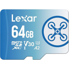 Lexar Fly Micro SD Card 64 GB, microSDXC UHS-I Card, скорость чтения до 160 MB/s, карта памяти Micro SD, TF Card совместимая с DJI Drone и Action Cam (LMSFLYX064G-BNNAA)