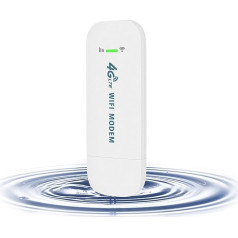 KuWFi Mobile WLAN adapteris ar SIM karti, 150 Mbps USB modema Stick 4G LTE adapteris, USB WiFi Hotspot 4G LTE Surfstick atbalsts B1/B3/B7/B8/B20, portatīvais WiFi Hotspot var 8-10 lietotāji, LD933