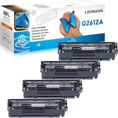 LOSMANN 4x toneris saderīgs ar Q2612A 12A FX9 FX10 CAN703 priekš Canon I-Sensys LBP-2900 LBP-2900b LBP-2900i LBP-3000 Lasershot LBP-2900 LBP-3000 HP Laserjet 1010 1012 1015 1018 1020 1022 1022N 1022N 1022NW