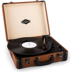 Auna Jerry Lee Turntable, проигрыватель пластинок, ременной привод, стереодинамики, USB-порт для оцифровки.