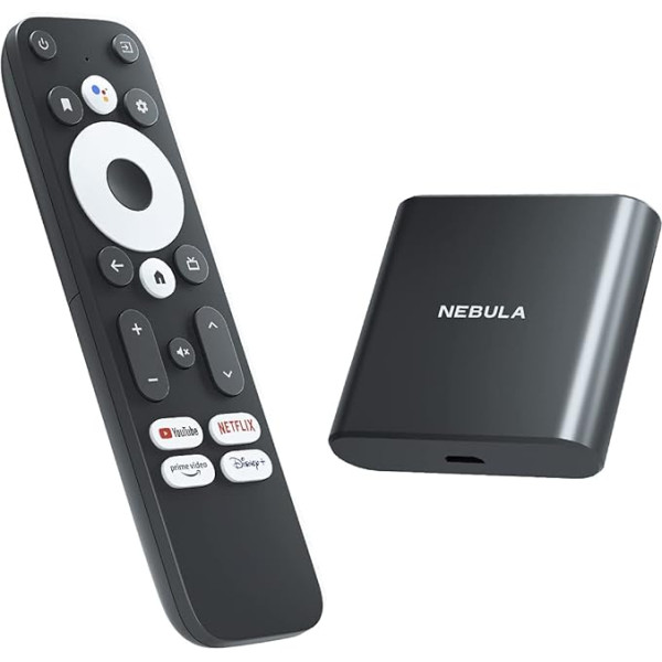 Nebula 4K straumēšanas adapteris ar HDR, straumēšanas adapteris, darbojas ar Android TV, vairāk nekā 7000 lietotņu, saderīgs ar Google Assistant, Dolby Digital Plus, pievienojams viedtelevīzors ar 2 GB RAM un 8 GB ROM atmiņas