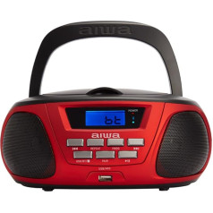 Aiwa BBTU-300RD CD radio Sarkan-melns USB Bluetooth AUX-IN ieeja