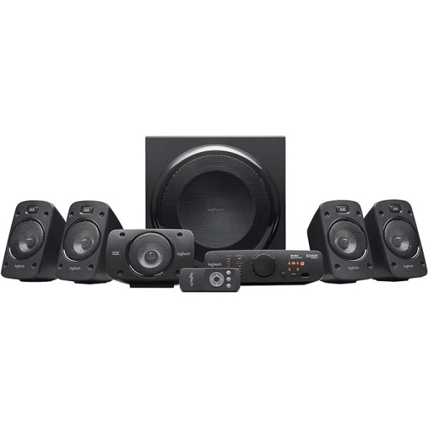 Logitech Z906 3D stereo atskaņotājs (ar 5.1 Dolby Surround Sound, THX, 1000 W, ideāli piemērots filmēšanai un filmēšanai viesnīcās) (vispārīgi pieejams)