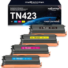 myCartridge SUPCOLOR TN423 MFC-l8690CDW Toneris saderīgs ar Brother TN-423 TN423 TN423 TN421 Toneris priekš Brother MFC-L8690CDW MFC-L8900CDW HL-L8260CDW HL-L8360CDW DCP-L8410CDW MFC-L8690CDW Tonera iepakojums 4 gab.