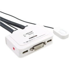 InLine 61613I KVM komutators, 2-fach, DVI-D, USB, ar audio, integr. Kabel