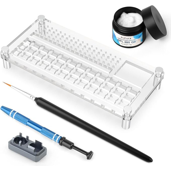 RUNJRX 36 Signal Glube Station für Tastaturschalter, GPL 205g0 0,53oz/15g, Schalteröffner für MX Cherry Akko Panda Kailh Gateron, Switch Lube Kit für Gaming -Tastatur