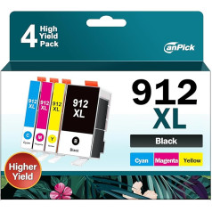 912XL Multipack Patronen Ersatz für HP 912 Druckerpatronen XL für HP 912XL für HP OfficeJet 8010 8012 8013 8014 8015 8017 OfficeJet Pro 8020 8021 8022 8023 8024 8025(Schwarz Magenta Cyan Gelb)