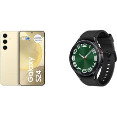 Samsung Galaxy S24 AI viedtālrunis Android mobilais tālrunis bez līguma Galaxy Watch6 Classic Smart Watch, melns