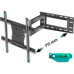 ONKRON Sienas TV stiprinājums, grozāms 40-75 collu televizoram ar svaru līdz 68 kg - universāls TV sienas stiprinājums ar garu roku, maksimālais 600 x 400 VESA TV stiprinājums, grozāms TV ar pagriežamu roku, TV ar noliekamu, pagarināmu, melns M7